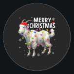 Adesivo Mulher Xmas Lighting Santa Hat Feliz Christma<br><div class="desc">Mulheres Xmas Lighting Santa Hat Goat Feliz Natal</div>