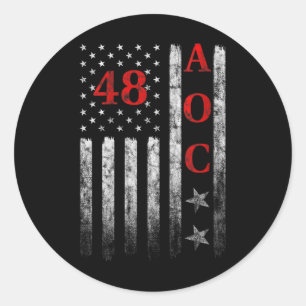 Adesivo Mulheres 2028 Aoc Presidente Americano Flag Vintag