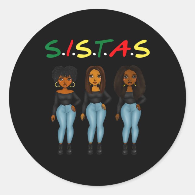 Adesivo Mulheres Afro Juntas Orgulhosas Sistas Quee (Frente)