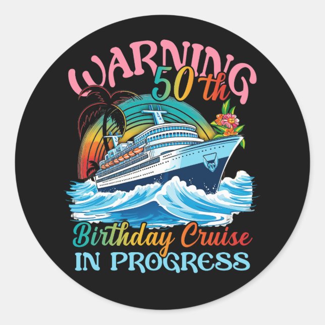Adesivo Mulheres Avisando 50º Cruzeiro de Aniversário em C (Frente)