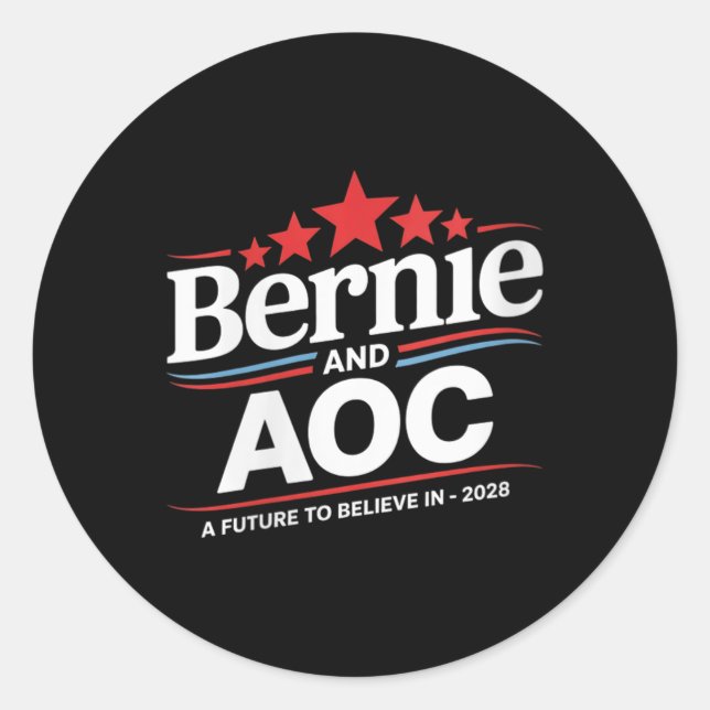 Adesivo Mulheres Bernie Sanders E Aoc 2028 Para O Presiden (Frente)