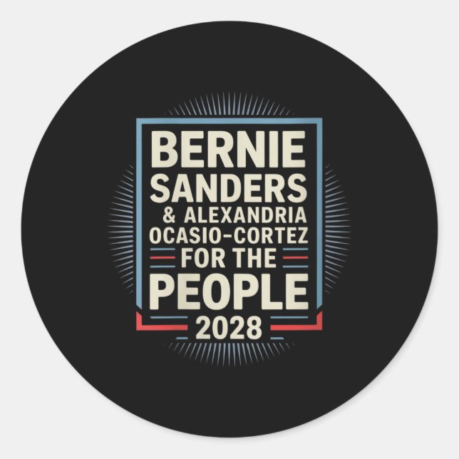 Adesivo Mulheres Bernie Sanders E Aoc 2028 Para O Presiden (Frente)