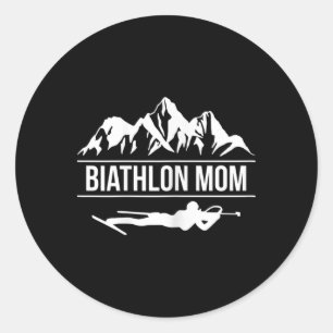 Adesivo Mulheres Biathlon Mãe Biathlete Atirando no Esqui