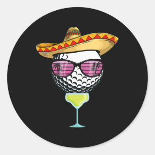 Adesivo Mulheres Bola de Golfe Cinco De Mayo Com Margarita