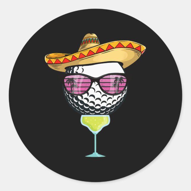 Adesivo Mulheres Cinco De Mayo Golf Ball Com Sombrero Marg (Frente)