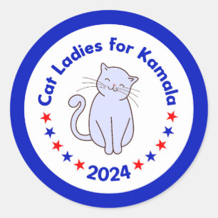 Adesivo Mulheres de Gato para as Eleições de Kamala 2024