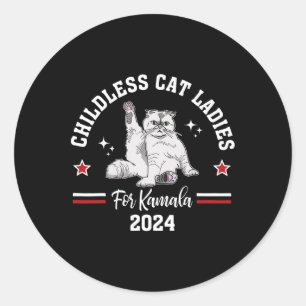 Adesivo Mulheres De Gato Sem Filhos Para Kamala Harris 202