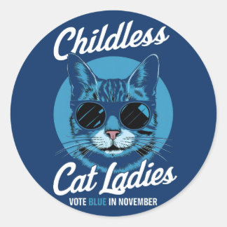 Adesivo Mulheres de Gato Sem Filhos Votam Democratas Azuis