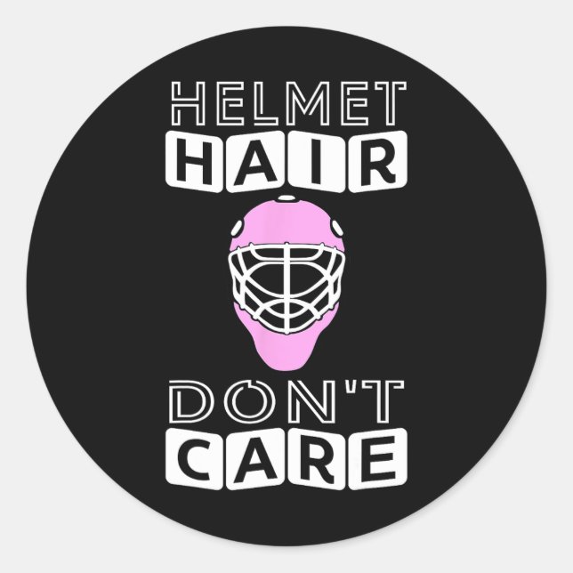 Adesivo Mulheres de Hockey Divertidas Helmet Rosa Goalie M (Frente)