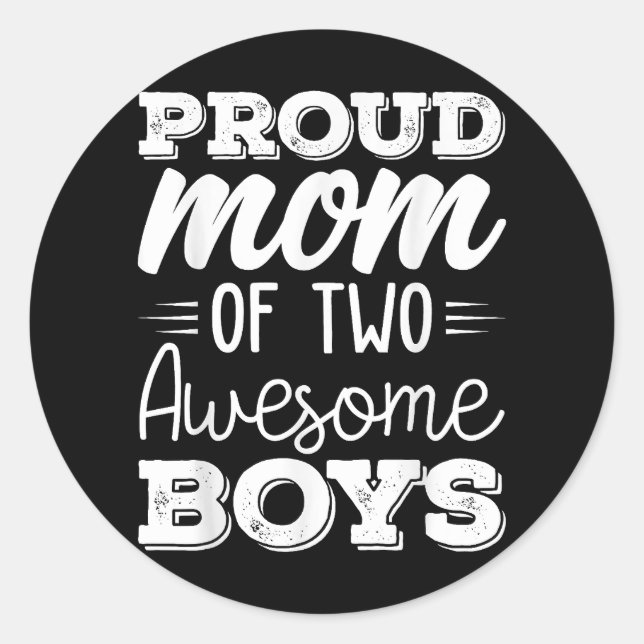 Adesivo Mulheres Dois Mãe de 2 Meninos Dia de as mães 65 (Frente)