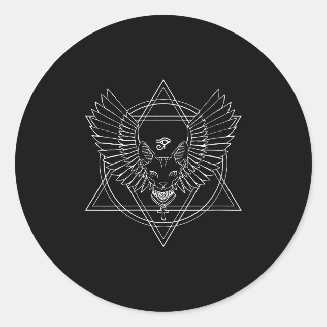 Adesivo Mulheres Egípcias Olhos E Gatos Com Asas V-nec (Frente)