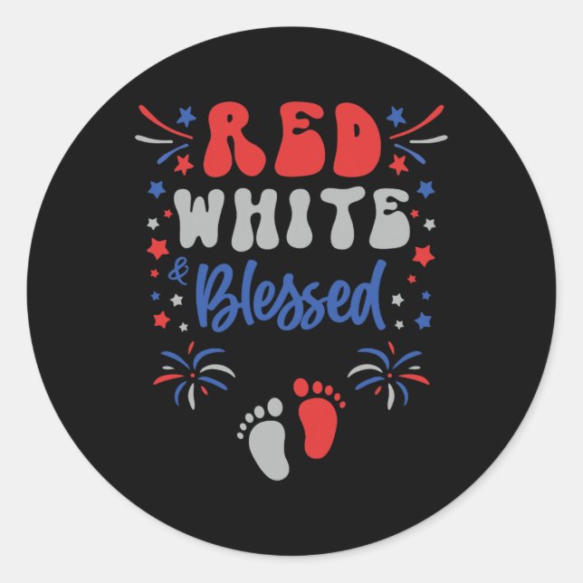 Adesivo Mulheres Em 4 De Julho Vestir A Gravidez Vermelho  (Frente)