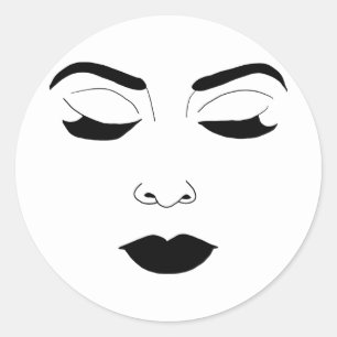 Adesivo Mulheres Enfrentam Olhos Fechados Arte de Beleza
