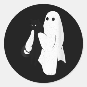 Adesivo Mulheres Fantasma Assustador Segurando Gato Preto 