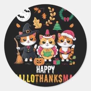 Adesivo Mulheres Felizes Hallothanksmas Dia de Ação de Gra