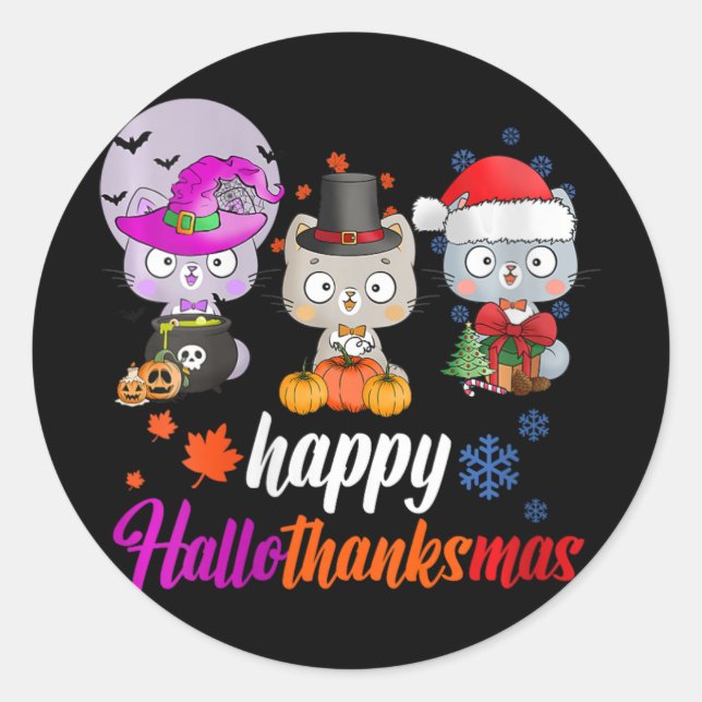Adesivo Mulheres Felizes Hallothanksmas - Halloween Thanks (Frente)