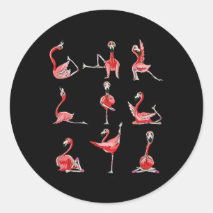 Adesivo Mulheres Flamingo Fazem Pose de Yoga Meditação Hom