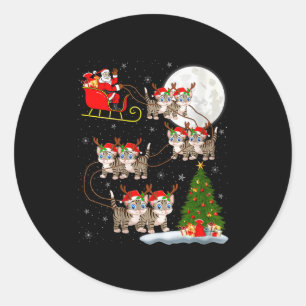 Adesivo Mulheres Gatos Papai Noel Trenó Voador Divertido M