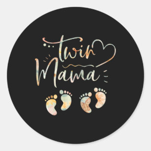 Adesivo Mulheres Gêmeas Florais Mamãe Mamãe Está Grávida C