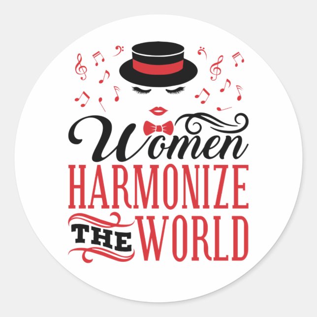 Adesivo Mulheres Harmonizam o Canto de Barbershop Mundial (Frente)