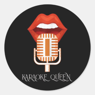 Adesivo Mulheres Karaoke Queen Singer Music Micropho