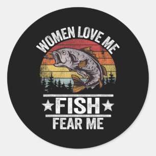 Adesivo Mulheres Me Ama Peixe Me Teme Homens Fisher Vintag