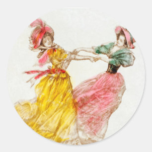 Adesivo Mulheres natais vintages Dançando (1900)