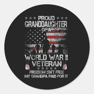 Adesivo Mulheres Orgulhosas neta De Um Veterano Wwii UFl