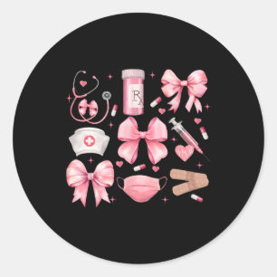 Adesivo Mulheres Retro Enfermeira Rosa Coquette Arco Rosa 