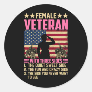 Adesivo Mulheres Veterano Soldado Orgulhoso Mulher Veteran