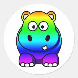 Adesivo Multi-Colorido, Rainbow Hippo