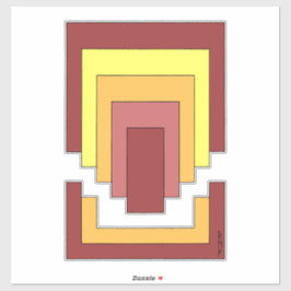 Adesivo Multicor do Abstrato retângulo (estilo 70s)