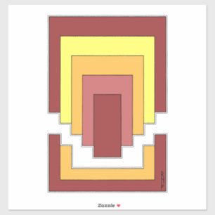 Adesivo Multicor do Abstrato retângulo (estilo 70s)