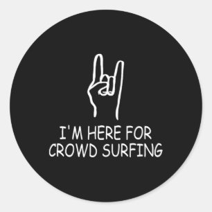 Adesivo Multidão de Surfista de Concerto de Metal Engraçad