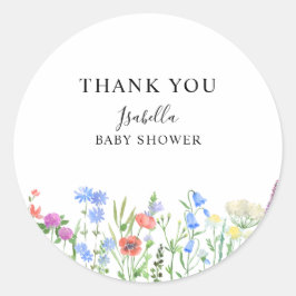 Adesivo Multihued Wildflower Baby Shower Celebration