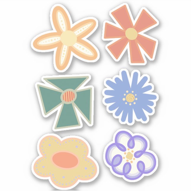 Adesivo múltiplo floral boho flor seis pack (Frente)