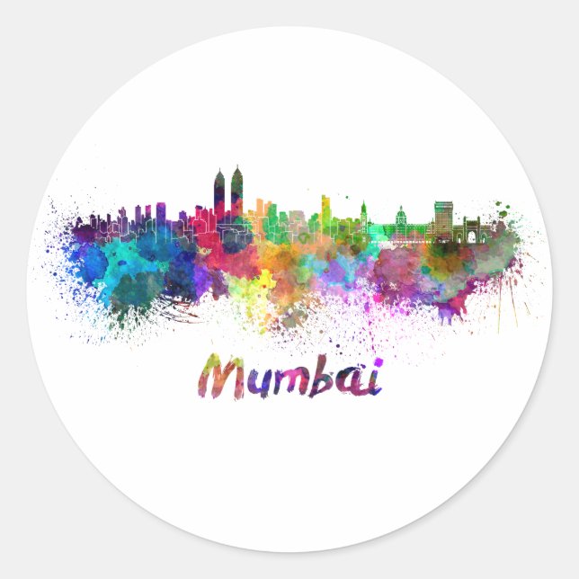 Adesivo Mumbai skyline in watercolor (Frente)