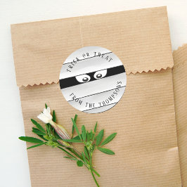 Adesivo Múmia Assustadora do Halloween Trick ou Treat