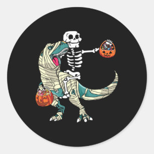Adesivo Múmia de Esqueleto Montando Dinossauro T Rex Hallo