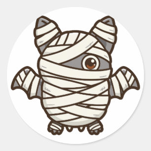 Adesivo Múmia de Morcego Fofo de Halloween