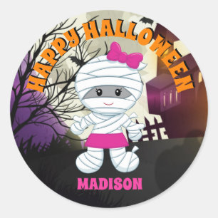 Adesivo Múmia Feliz Halloween Pinheiros Personalizados