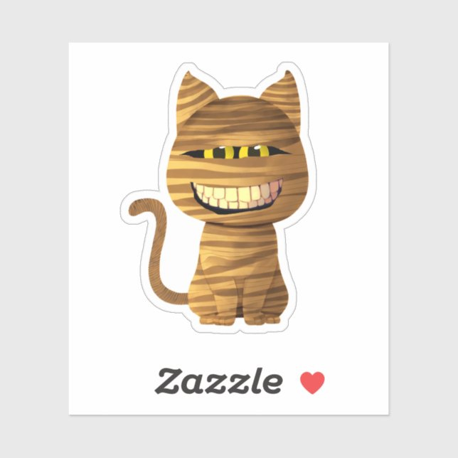 Adesivo Mummy Cat com um Grande Sorriso (Folha)