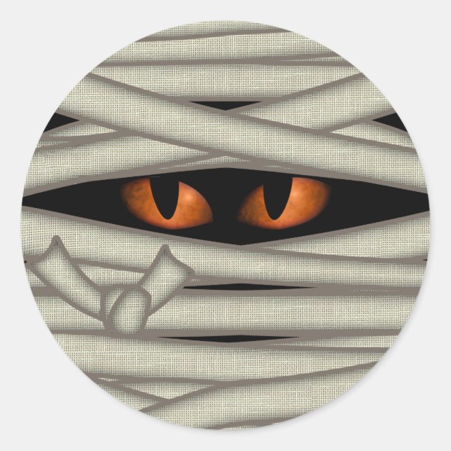 Adesivo Mummy Eyes Halloween Orange ID685 (Frente)