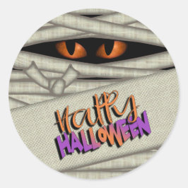 Adesivo Mummy Eyes Happy Halloween Orange/Purple ID685