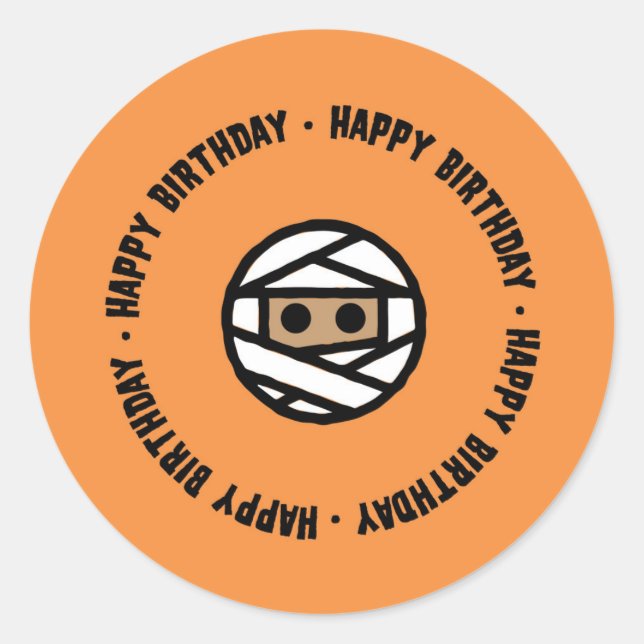 Adesivo Mummy Halloween Birthday Stickers (Frente)