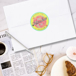 Adesivo München Bayern Alemanha Retro neon amarelo