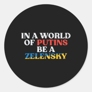 Adesivo Mundo da Ucrânia de Putins Seja Zelensky Homens Uc