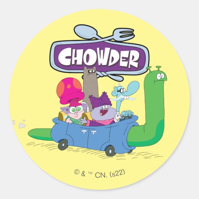 Adesivo Mung, Chowder, Shnitzel, & Truffles no Carro-Carro (Frente)