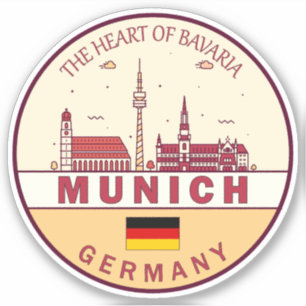 Adesivo Munich Germany City Skyline Emblem