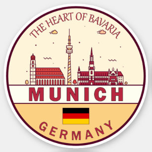 Adesivo Munich Germany City Skyline Emblem